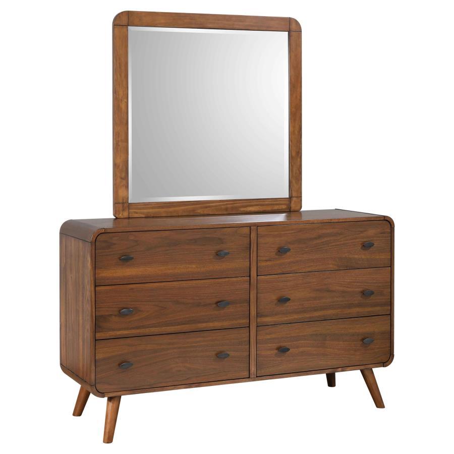 Coaster Fine Furniture Robyn - 6-Drawer Dresser With Mirror - Dark Walnut | Meri Furniture