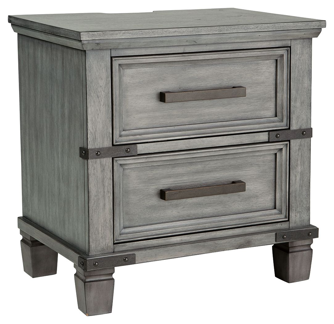 Signature Design by Ashley® Russelyn - Gray - Two Drawer Night Stand | Meri Furniture