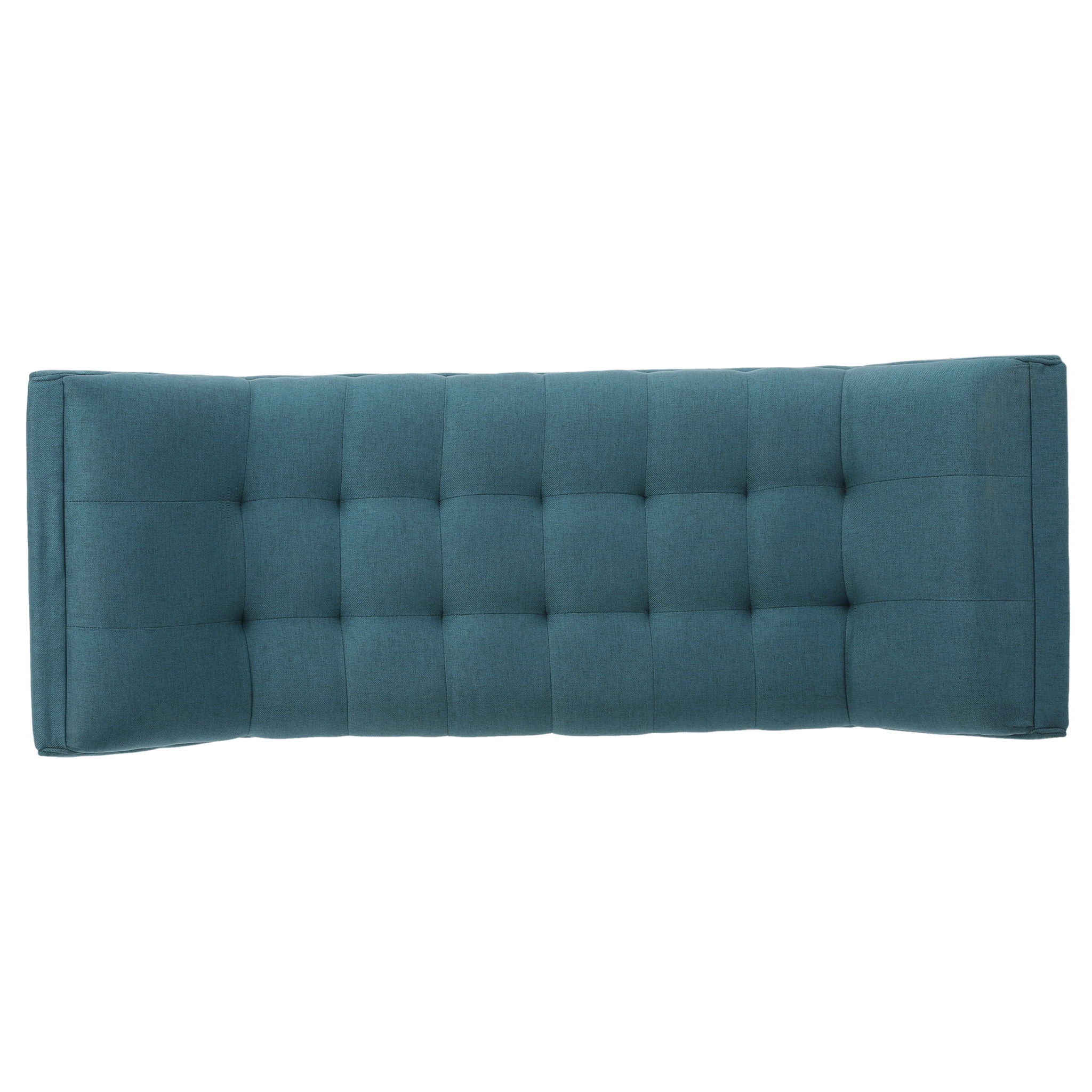 Modern Fabric Bench With Padded Seat And Wide U Shape Design - Teal