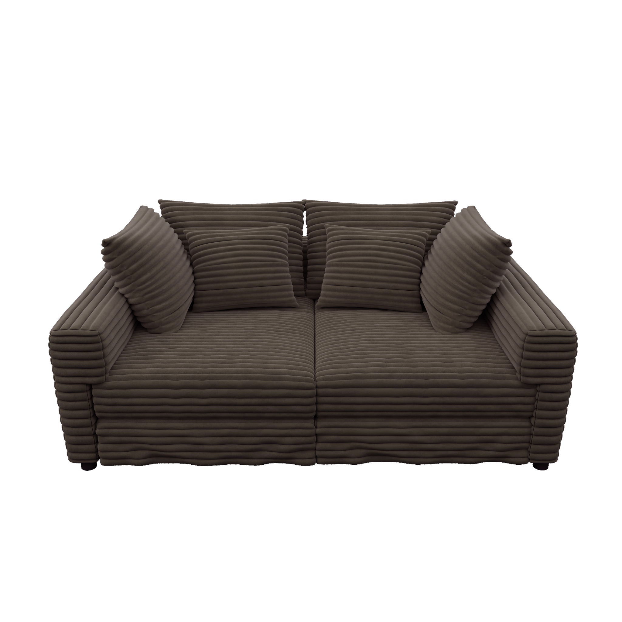 Plush Corduroy 4 Seat Sofa, Modern Comfy Upholstered Sofa Cloud Couch, Deep Seat Couches With Soft Pillows