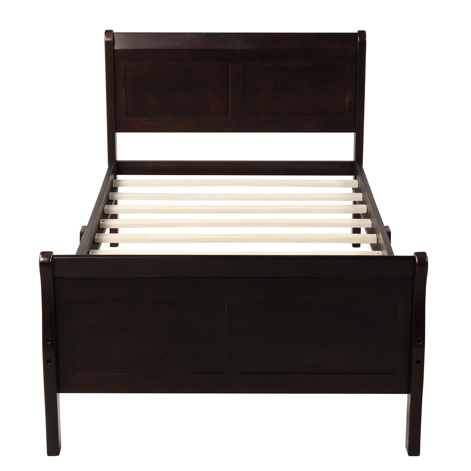 Platform Bed Frame Mattress Foundation Sleigh Bed With Headboard / Footboard / Wood Slat Suppor