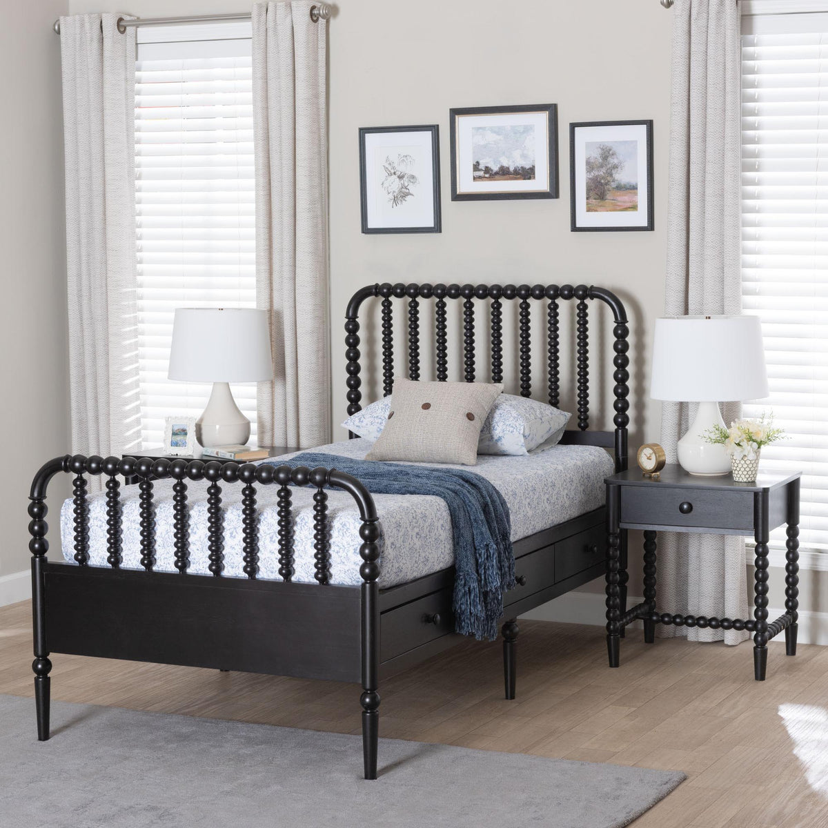 Lucera 3-Piece Bedroom Set, Twin, Black