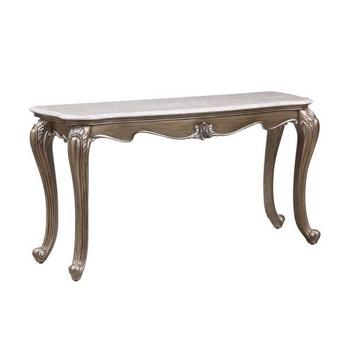 ACME C, Shaped Metal Frame w/Brass Finish, Oval Table Top, Dual Support Legs | Meri Furniture