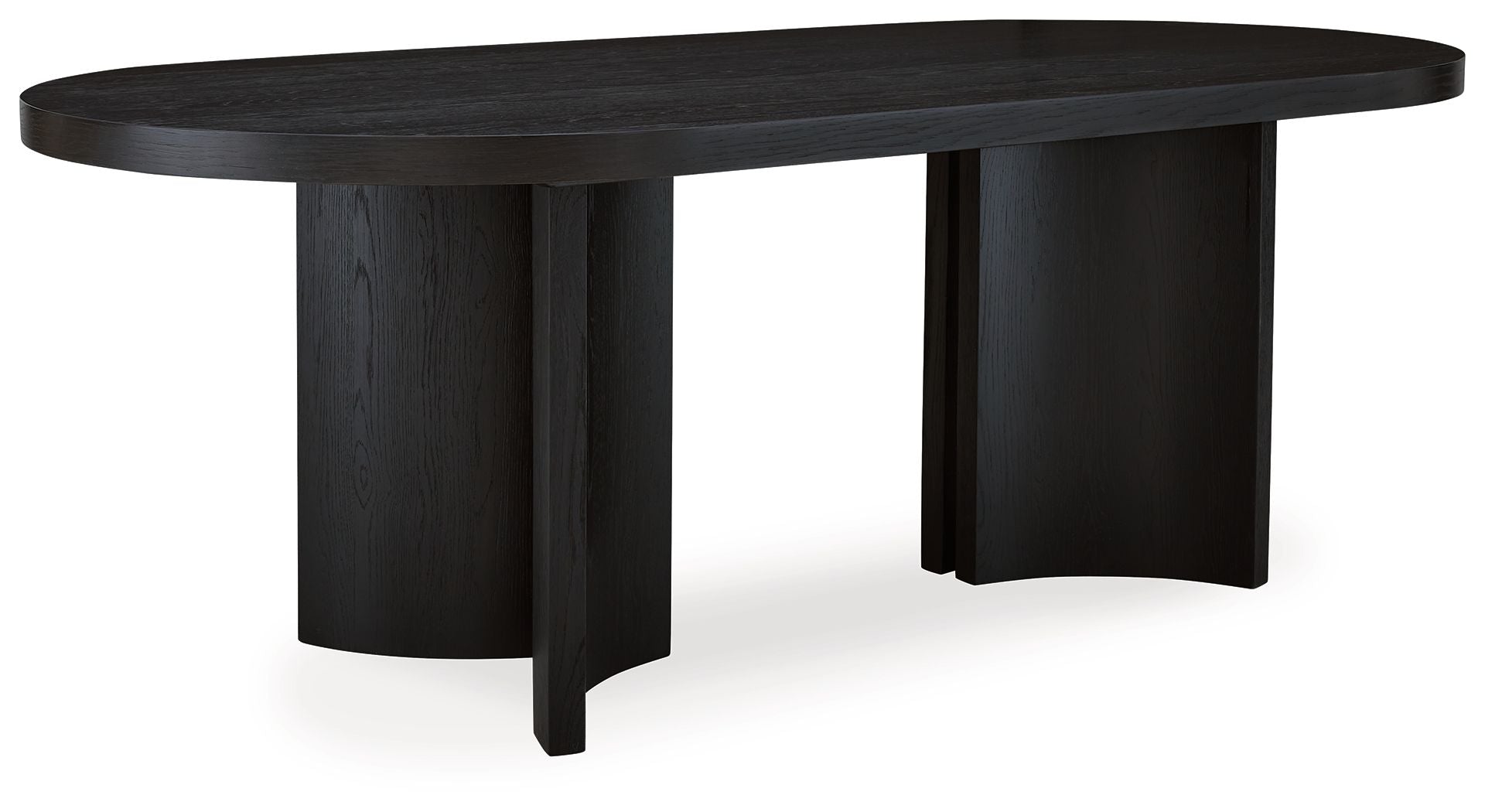 Signature Design by Ashley® Rowanbeck - Black - Oval Dining Room Table | Meri Furniture