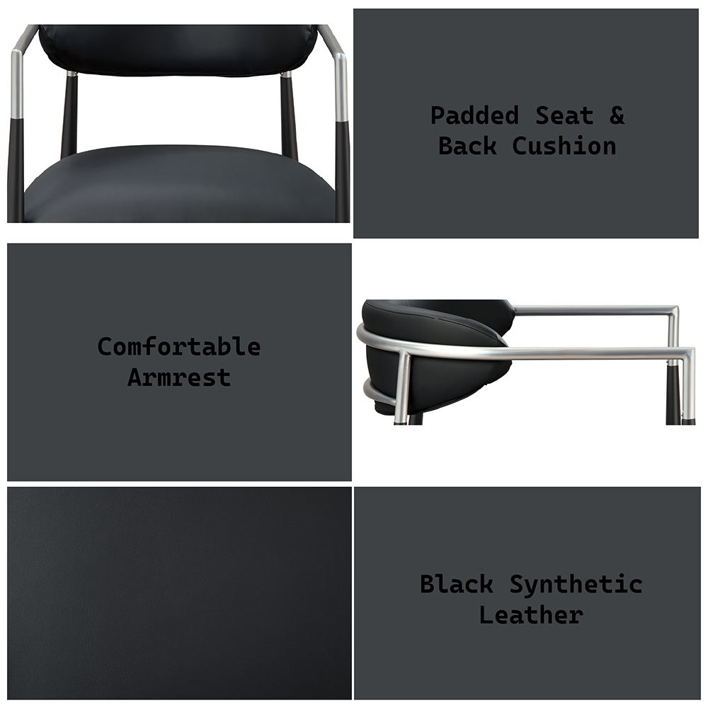 Gavan - Arm Chair Set of 2) - Black Synthetic Leather