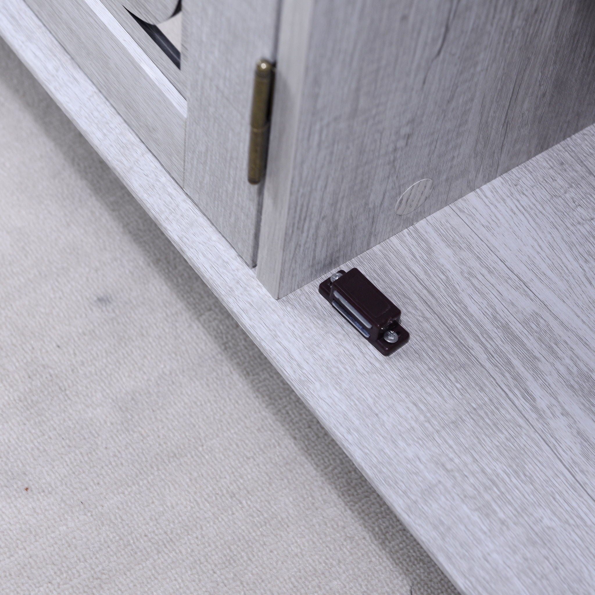 3 Door Mirrored Sideboard Cabinet With Adjustable Shelves