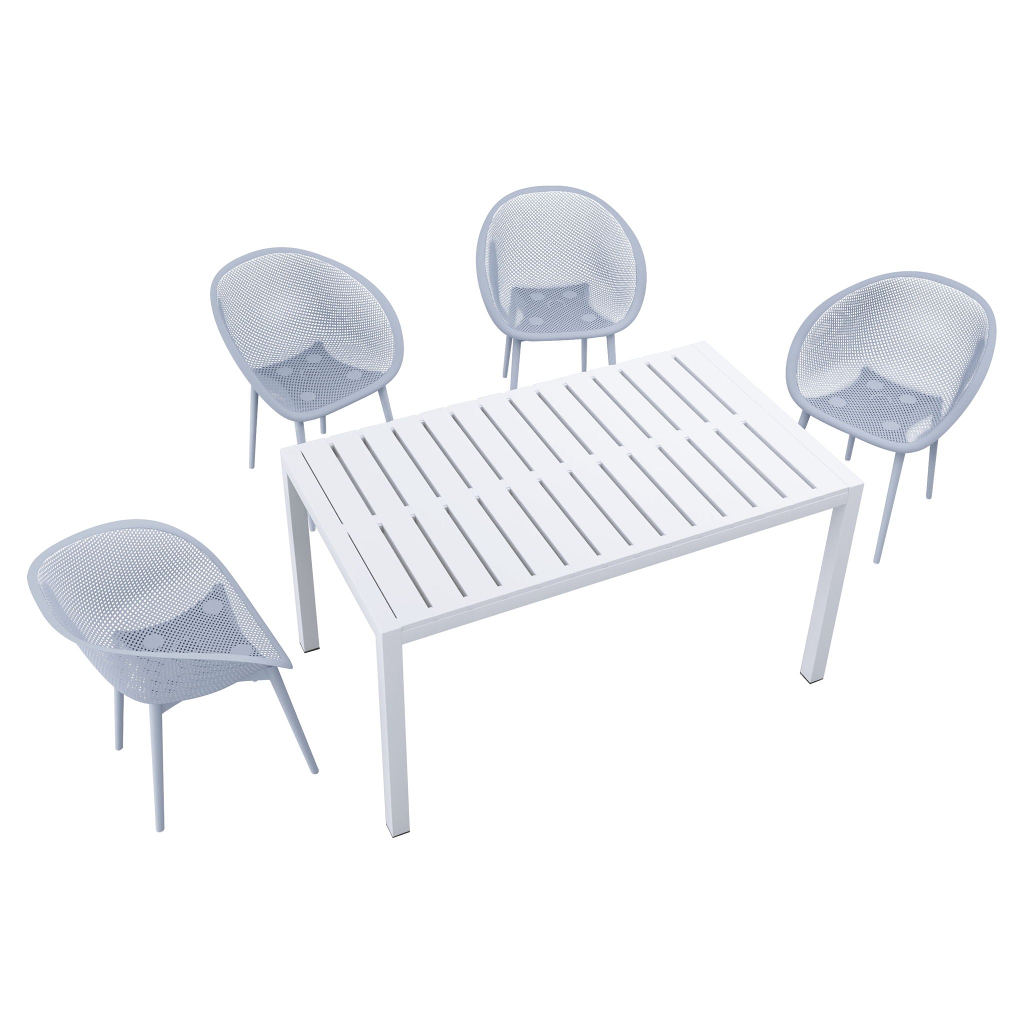4 Pack Lounge Chair Set With Long Table