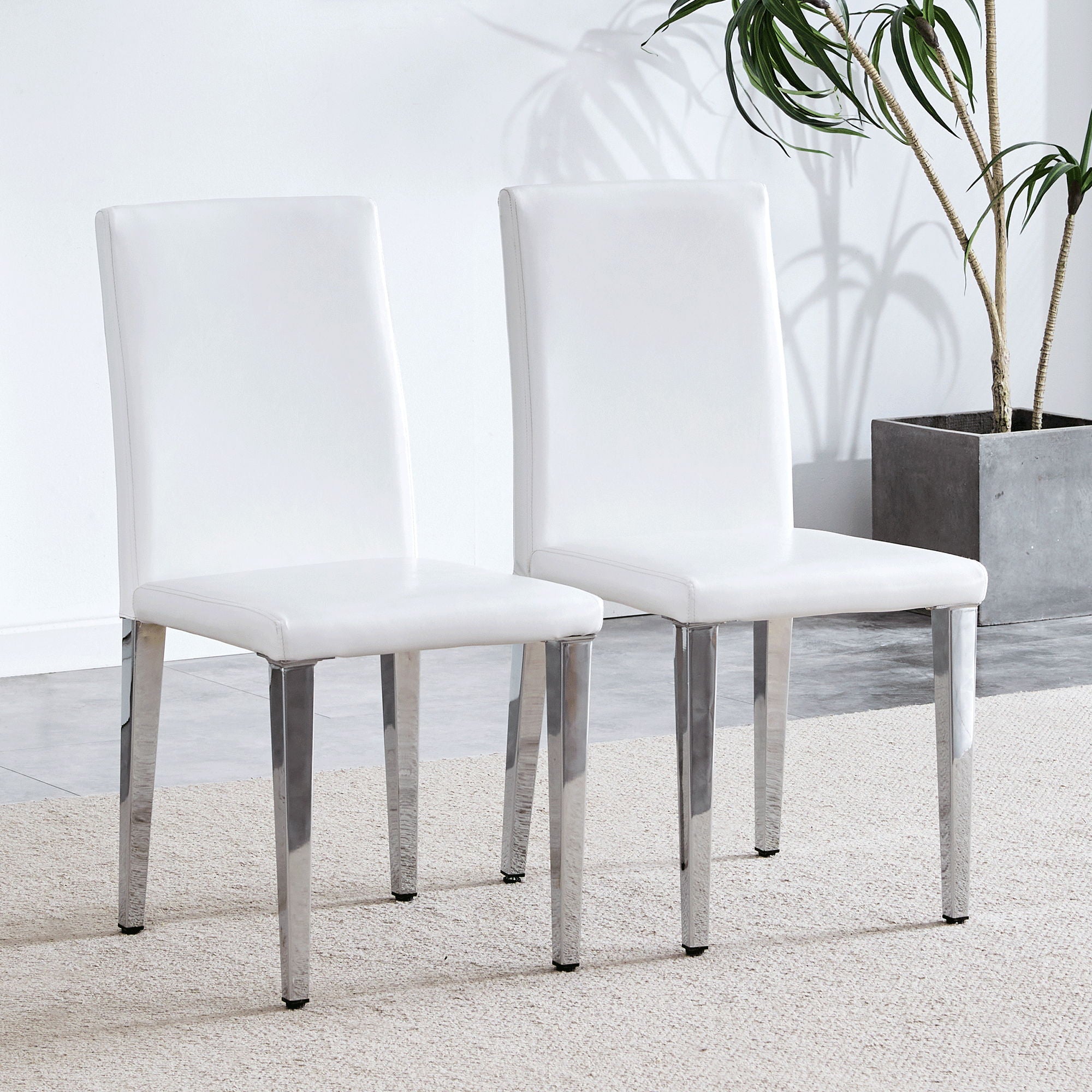 Elegant Upholstered Chairs & Metal Legs