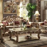 ACME KD, Table with Scrolled Leg and Bottom Shelf Top Apron: Scrolled Decor Trim | Meri Furniture