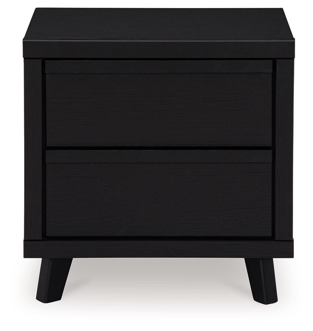 Signature Design by Ashley® Danziar - Black - Two Drawer Night Stand | Meri Furniture