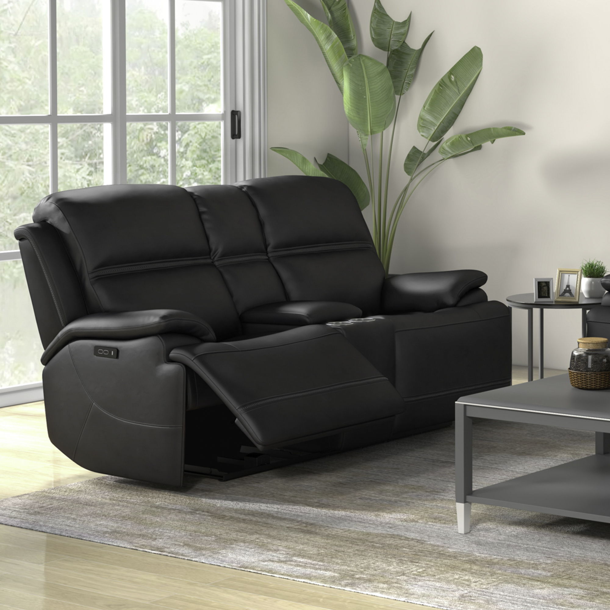 Liberty Furniture Bentley - Loveseat With Console P2 & ZG - Graphite | Meri Furniture