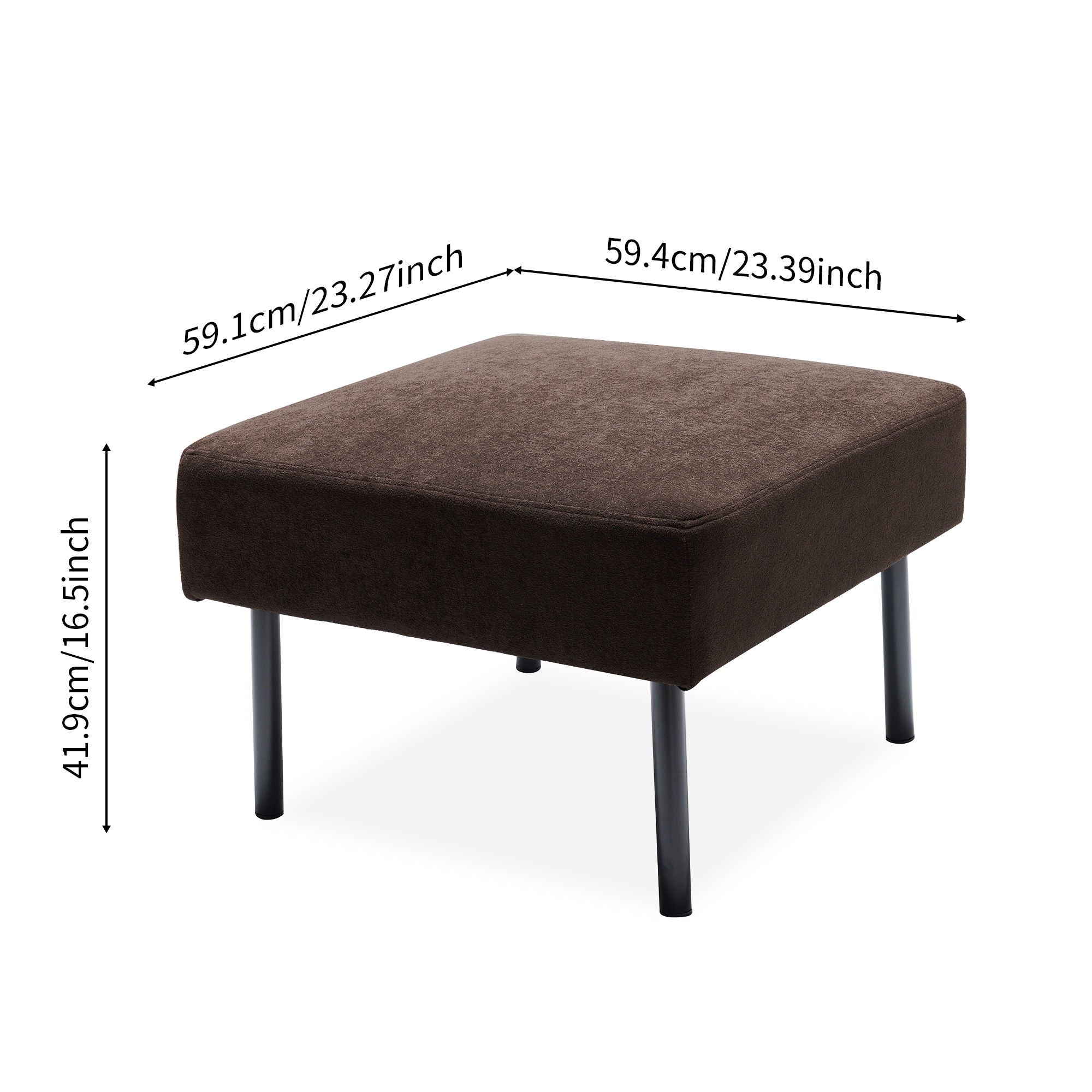 Modern L Shaped 3 Seater Sofa With Ottoman, Upholstered Couch For Small Spaces