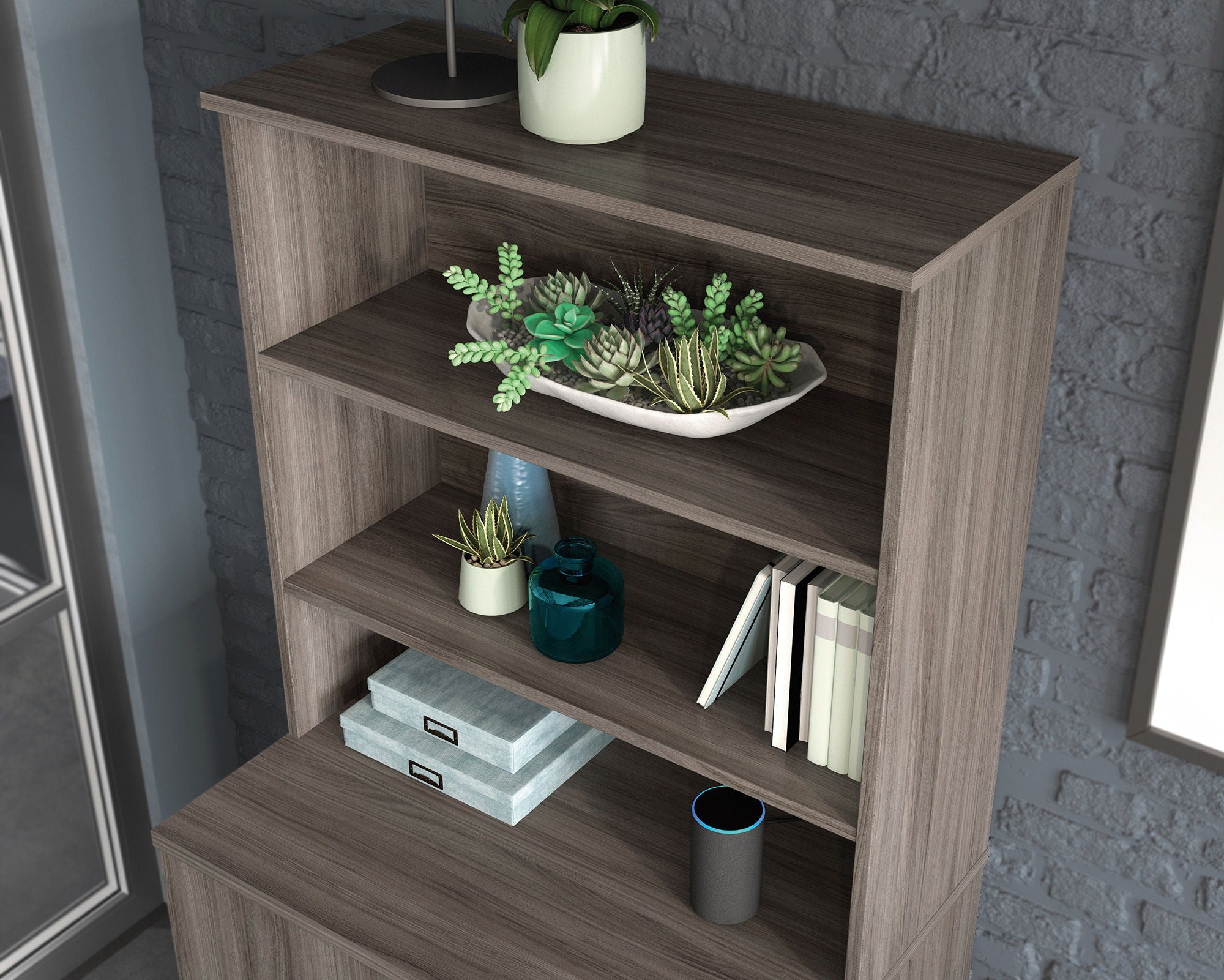 2-Shelf Hutch for Cabinet in Hudson Elm
