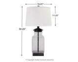 Sharolyn - Transparent / Silver Finish - Glass Table Lamp