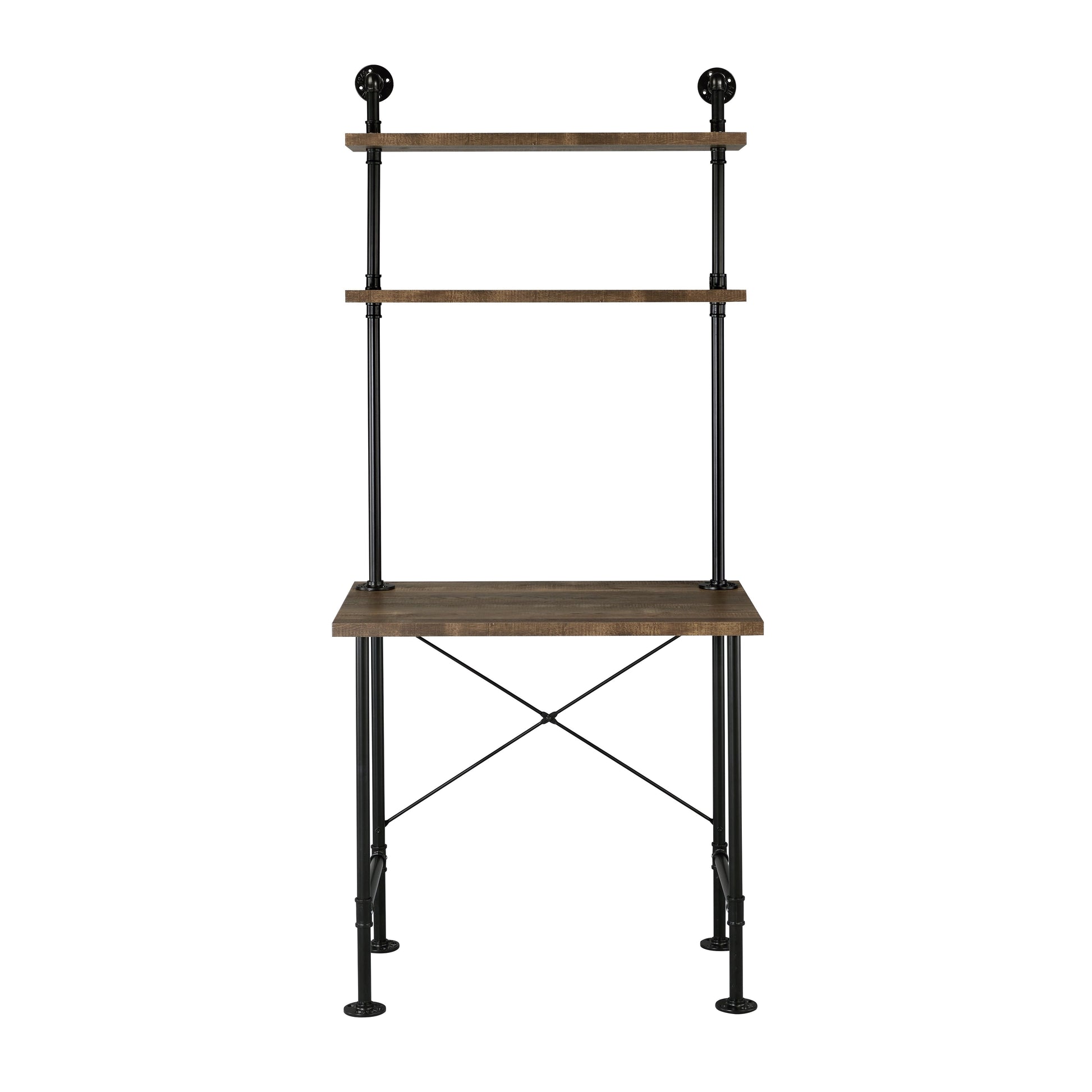 ACME Ensata II - Writing Desk - Rustic Oak & Black Finish | Meri Furniture