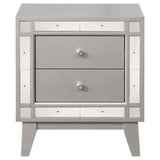 Leighton - 2-Drawer Nightstand - Metallic Mercury