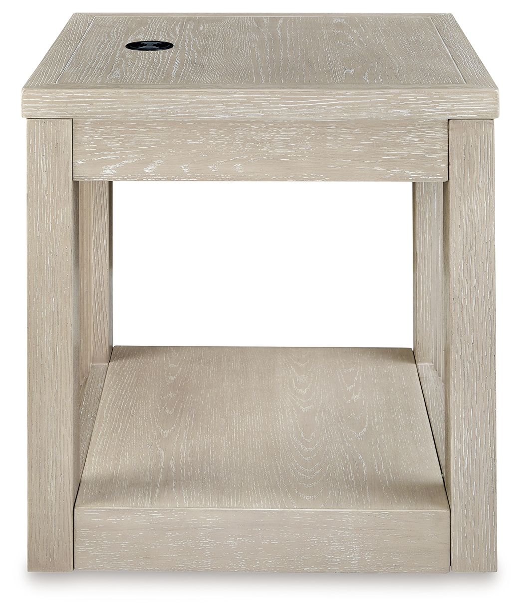 Signature Design by Ashley® Marxhart - Bisque - Square End Table | Meri Furniture