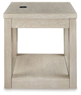 Signature Design by Ashley® Marxhart - Bisque - Square End Table | Meri Furniture