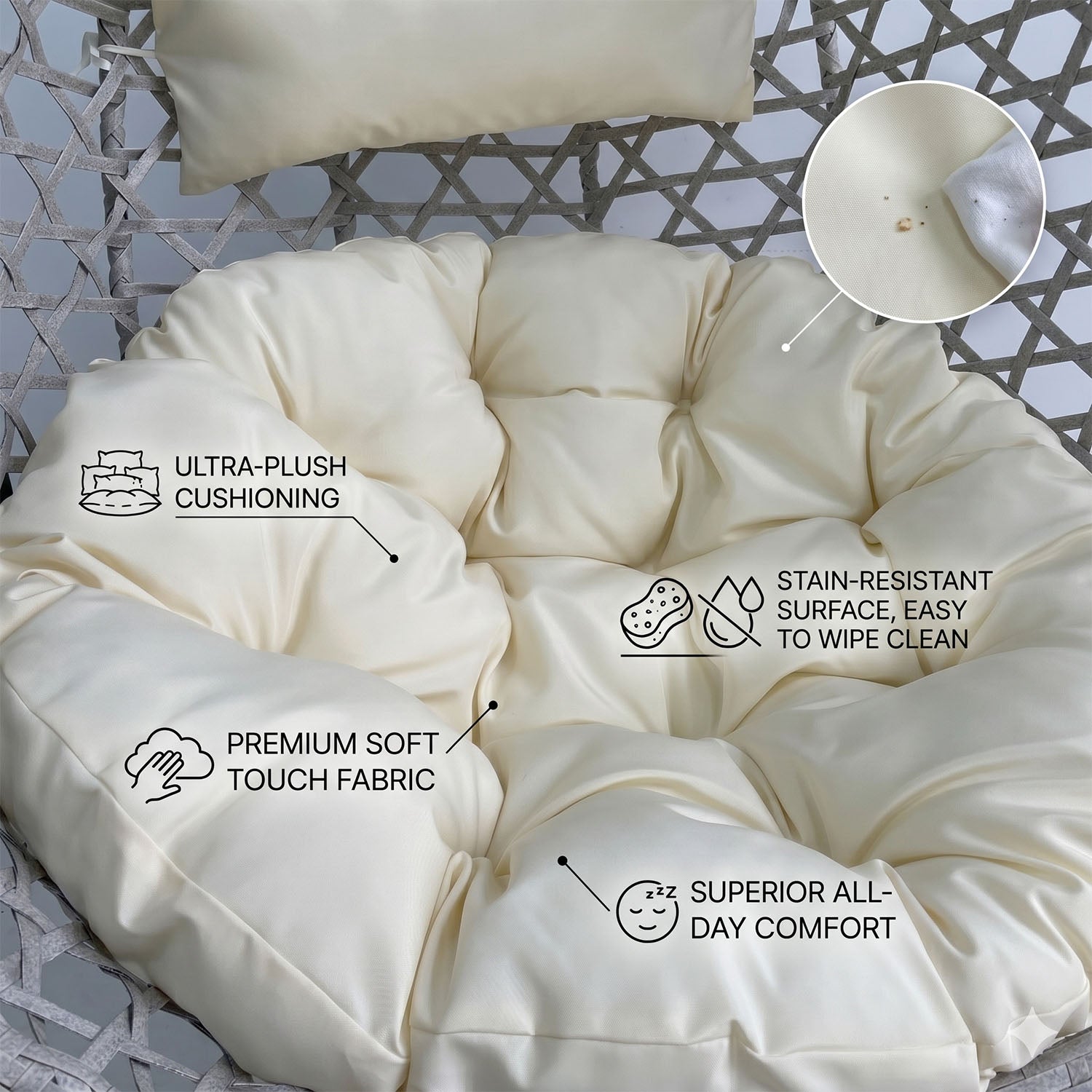 Outdoor Folding PE Rattan Hanging Egg Chair