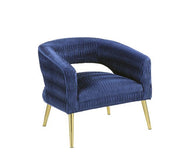 ACME Aistil - Accent Chair - Blue Velvet & Gold Finish | Meri Furniture