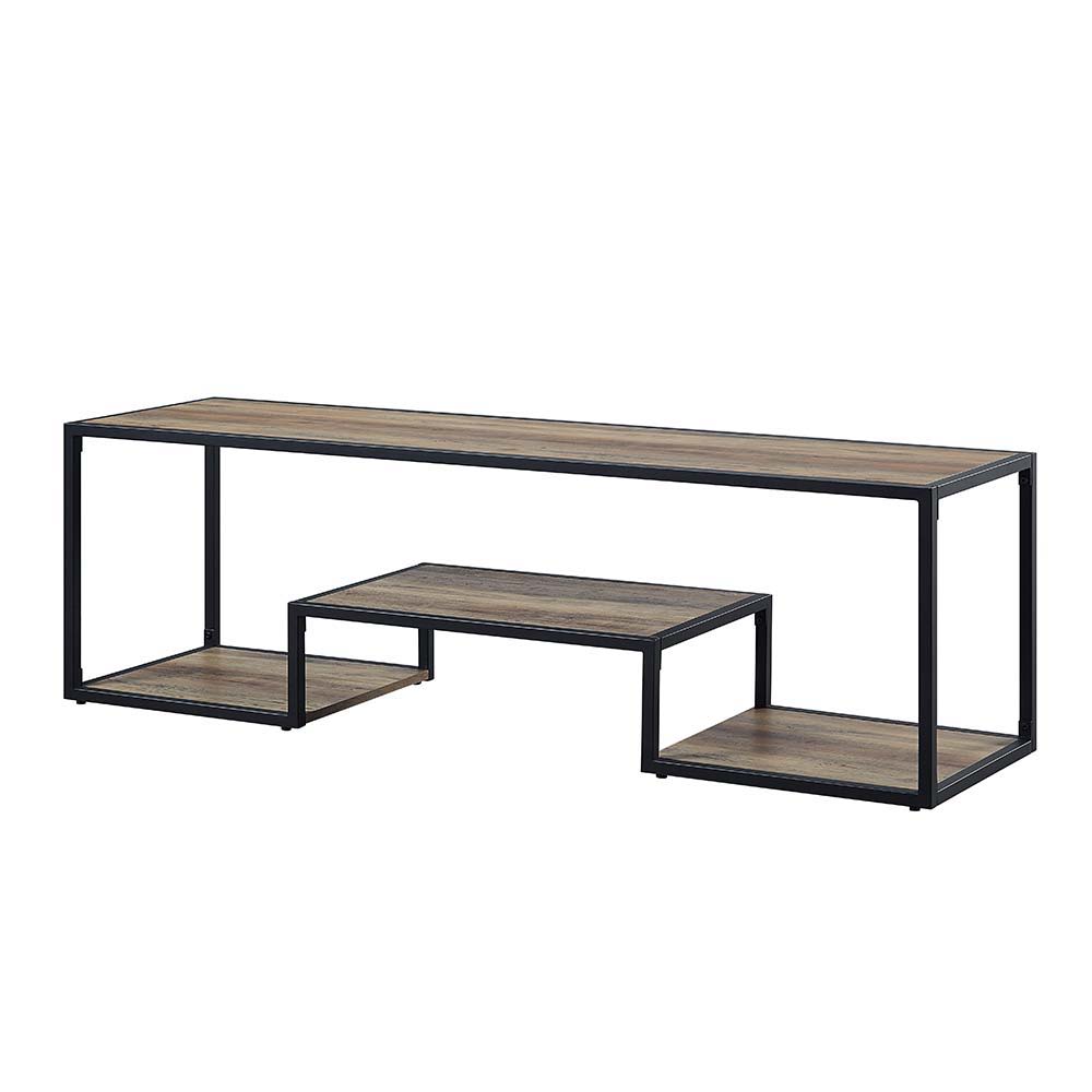 ACME Idella - TV Stand - Rustic Oak & Black Finish | Meri Furniture