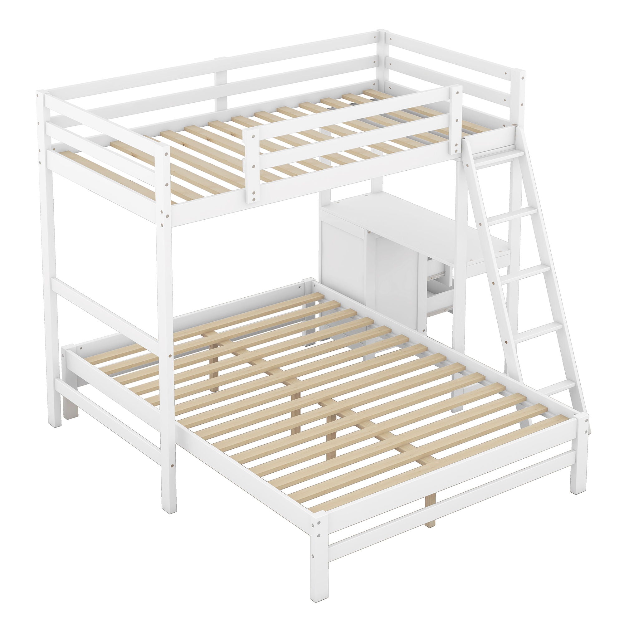 Bunk Bed With Built In Desk And 3 Drawers