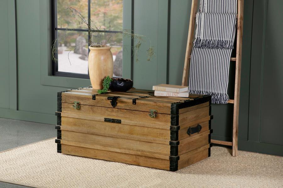Coaster Fine Furniture Simmons - Wood Storage Trunk - Natural And Black | Meri Furniture