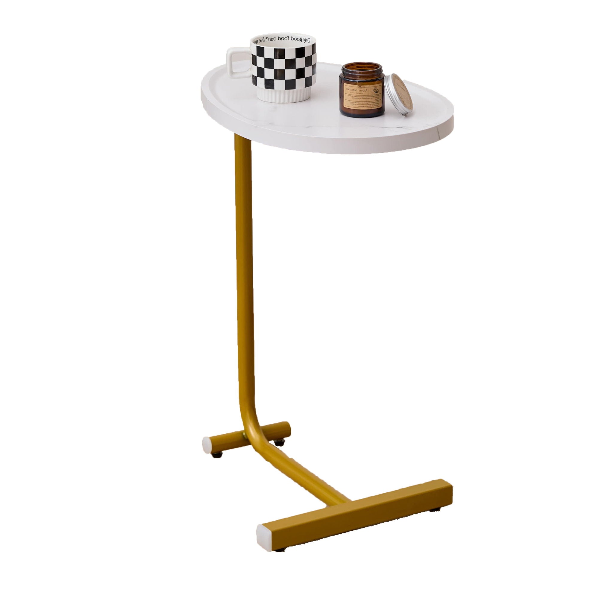 C-Shaped Side Table, Small Sofa Table For Cough, Bedroom