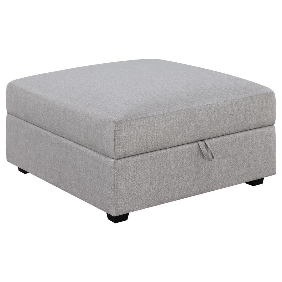 Coaster Fine Furniture Cambria - Square Upholstered Storage Ottoman - Gray | Meri Furniture