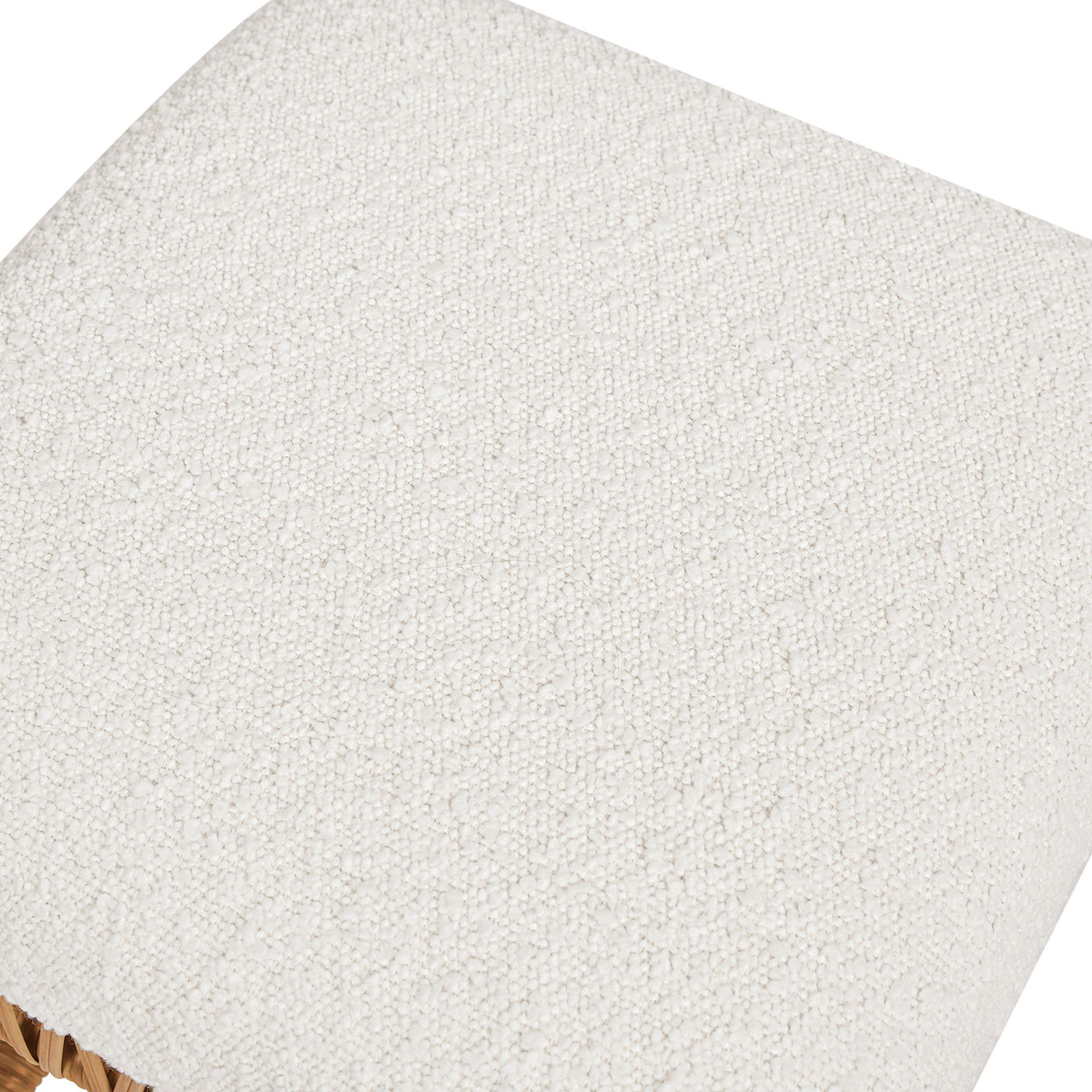 Lucia - Backless Upholstered Counter Stool With Frame - Ivory White