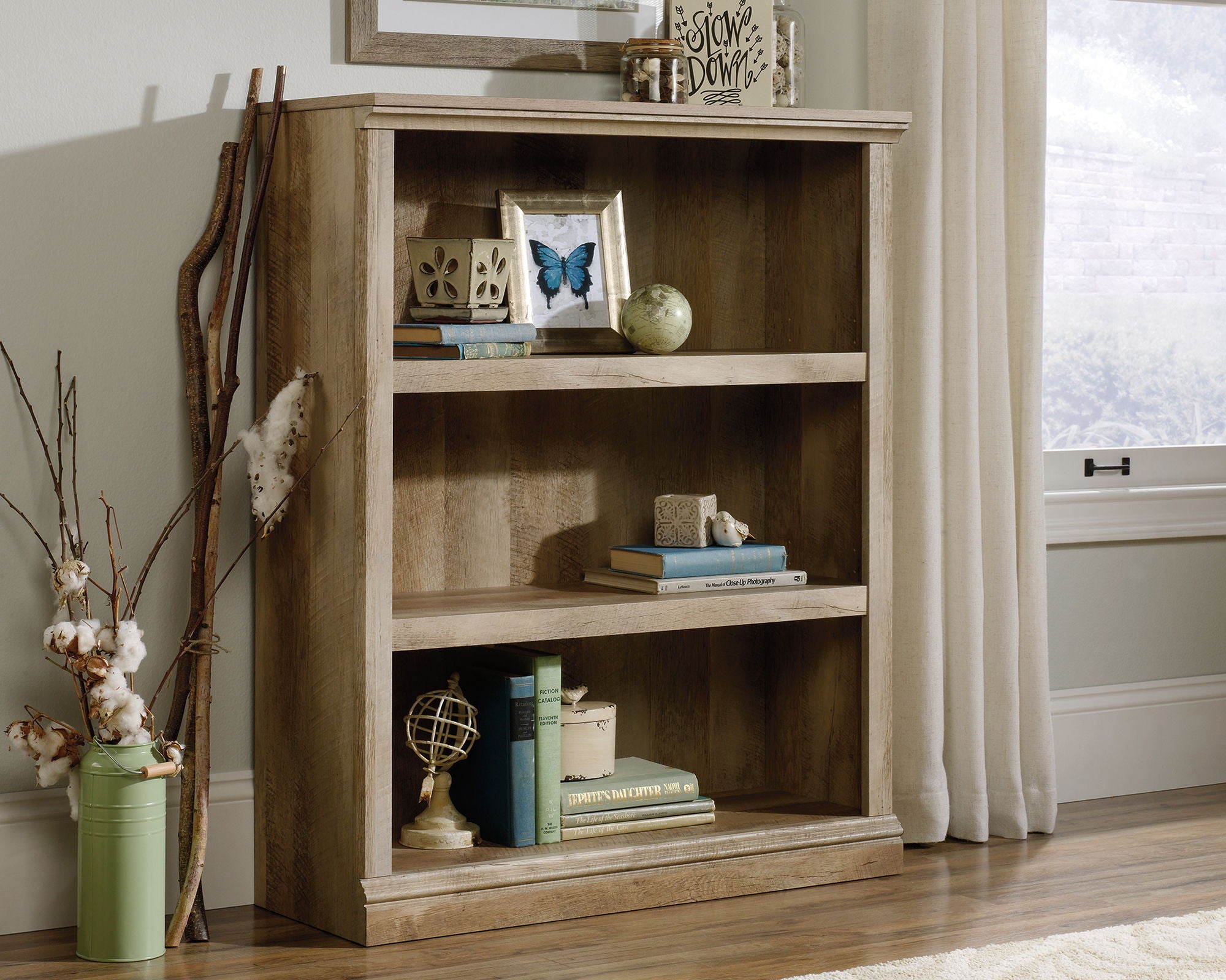 3-Shelf Bookcase Lintel Oak