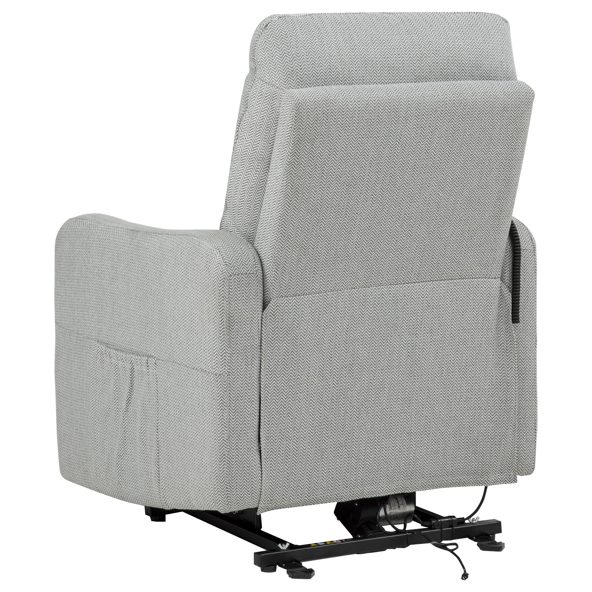 Dayes Upholstered Power Lift Recliner Chair Light Grey