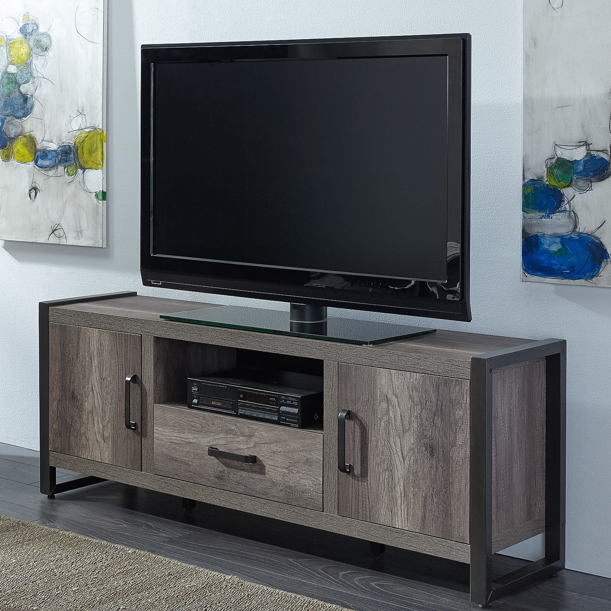Liberty Furniture Tanners Creek - Entertainment TV Stand - Dark Gray | Meri Furniture