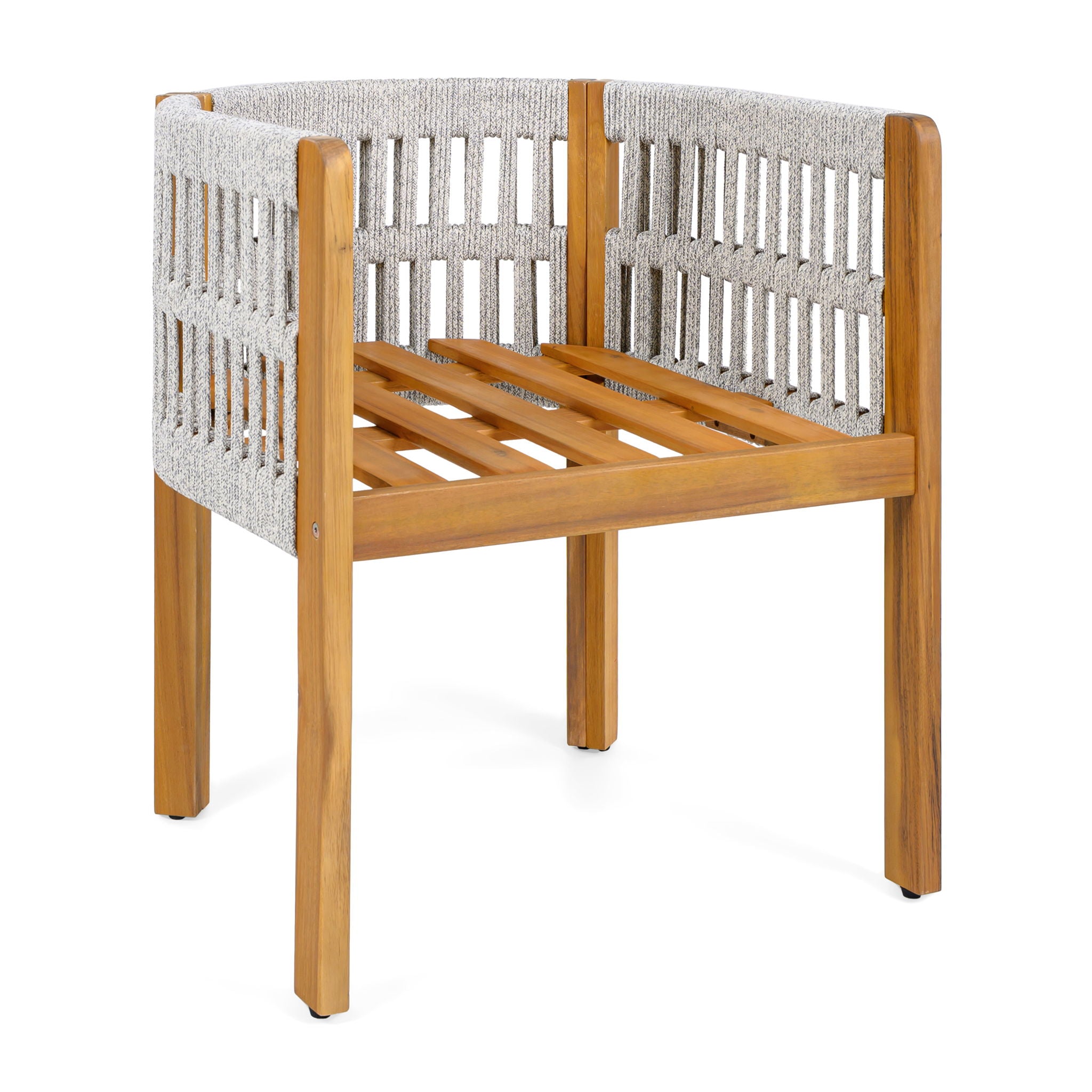 Outdoor Dining Chairs With Mix Rope Handles (Set of 2)