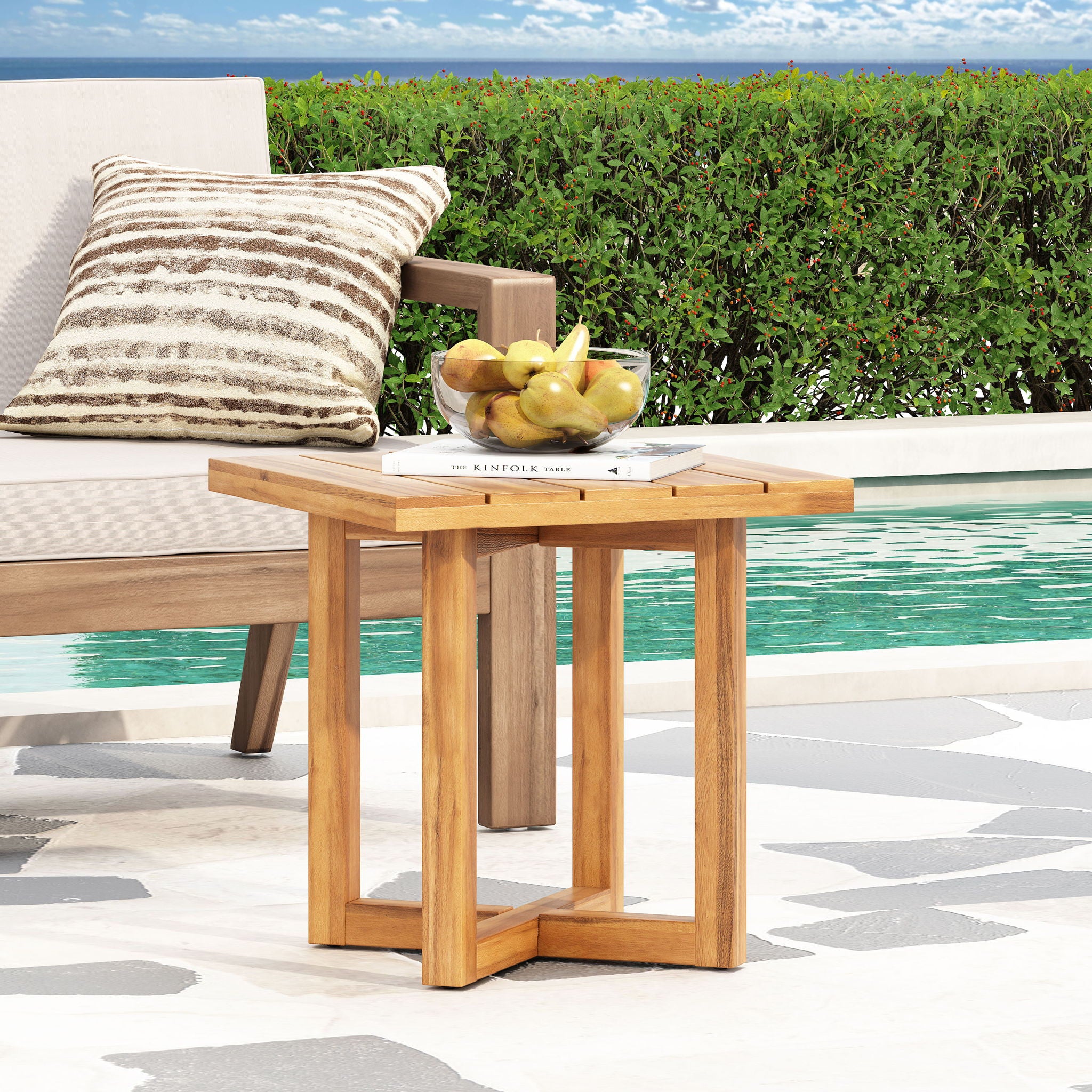 Ella - Square Side Table With Cross Stretcher Base