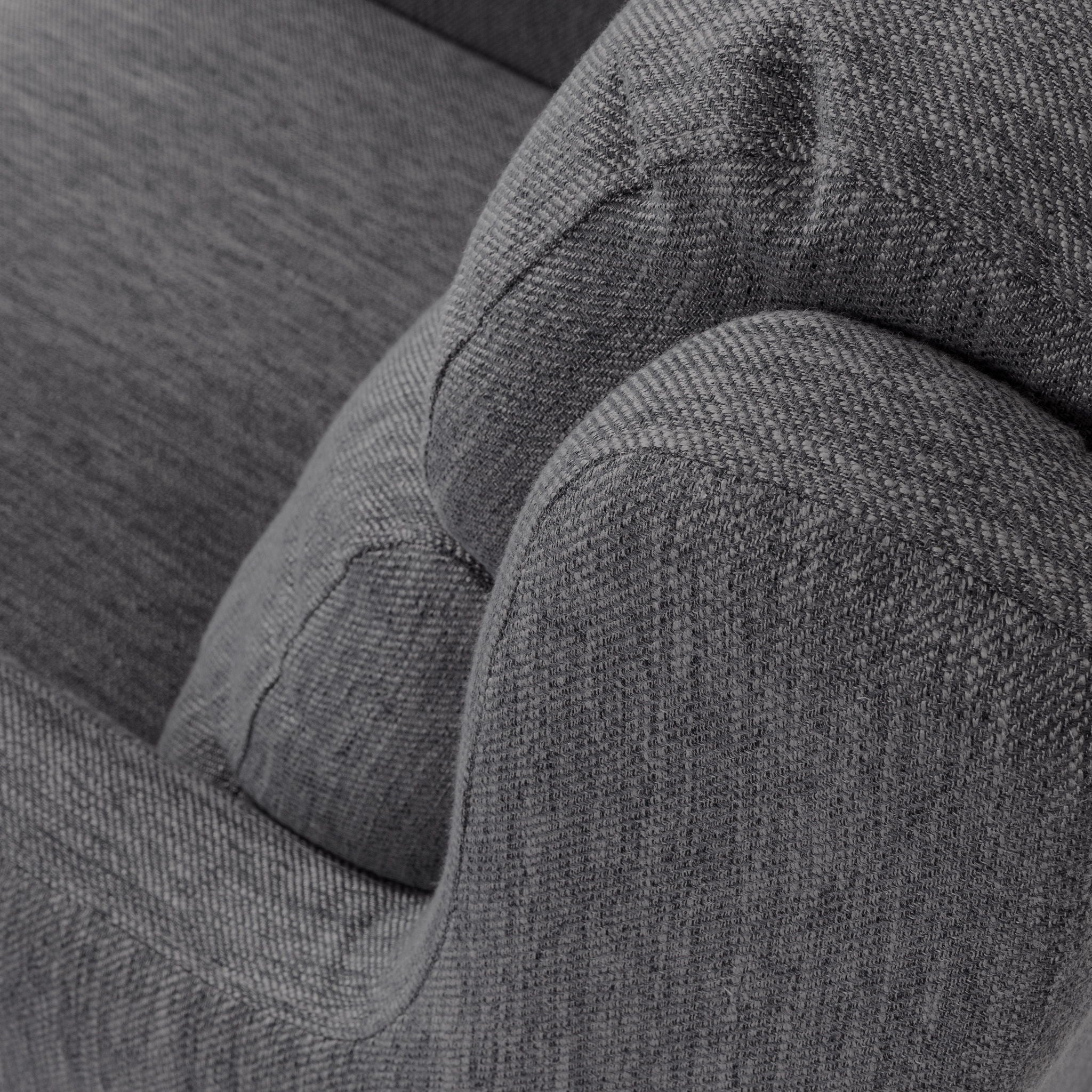 Contemporary Club Chair With Upholstered Fabric And Rubberwood Legs