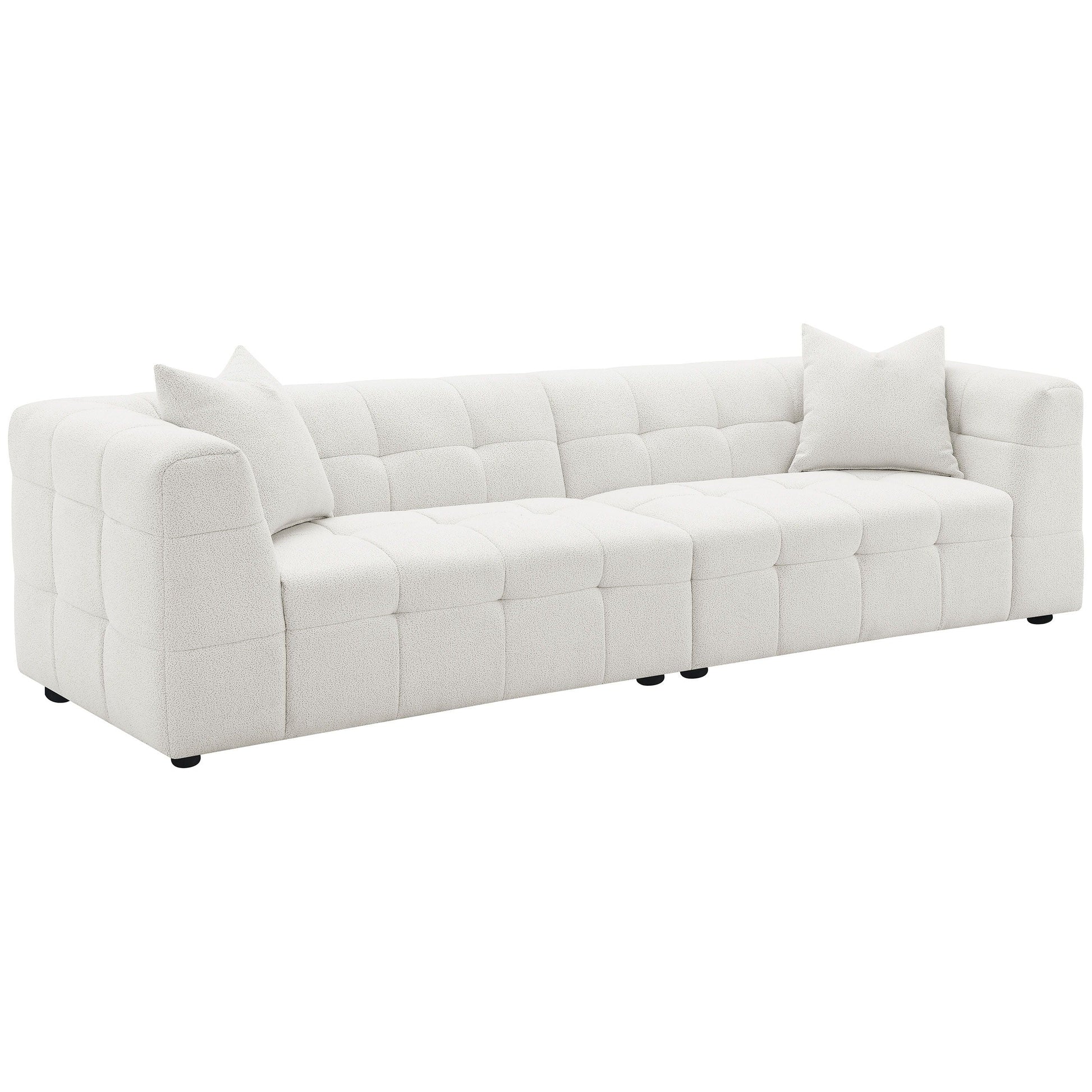 Coaster Fine Furniture Everly - Boucle Upholstered Extra Long Sofa - White | Meri Furniture