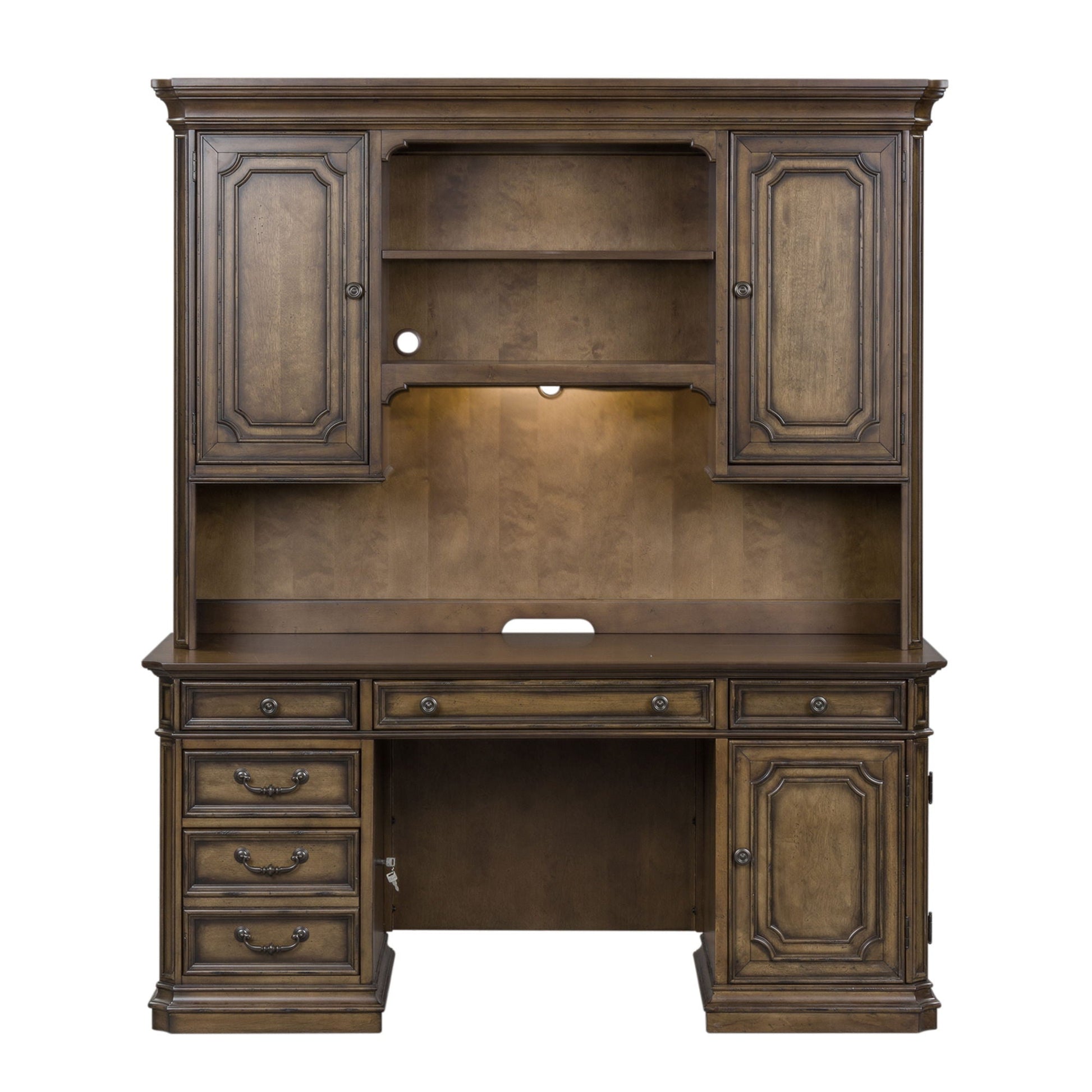 Liberty Furniture Amelia - Jr Executive Credenza Set - Dark Brown | Meri Furniture