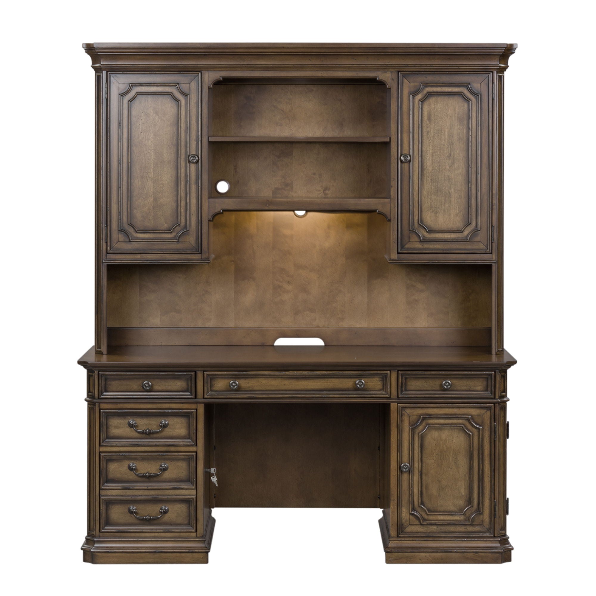 Liberty Furniture Amelia - Jr Executive Credenza Set - Dark Brown | Meri Furniture