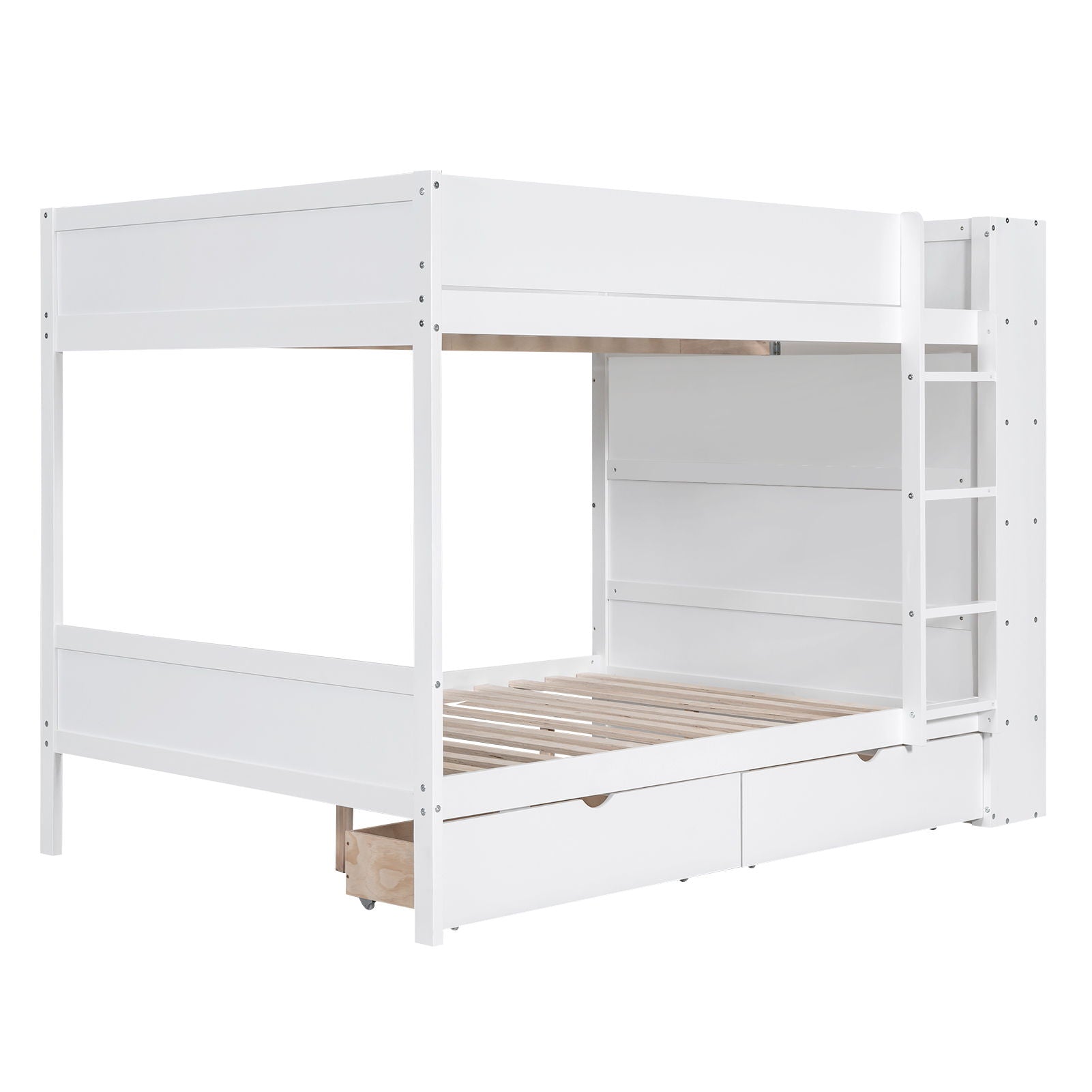 Bunk Bed With 2 Drawers And Multi Layer Cabinet