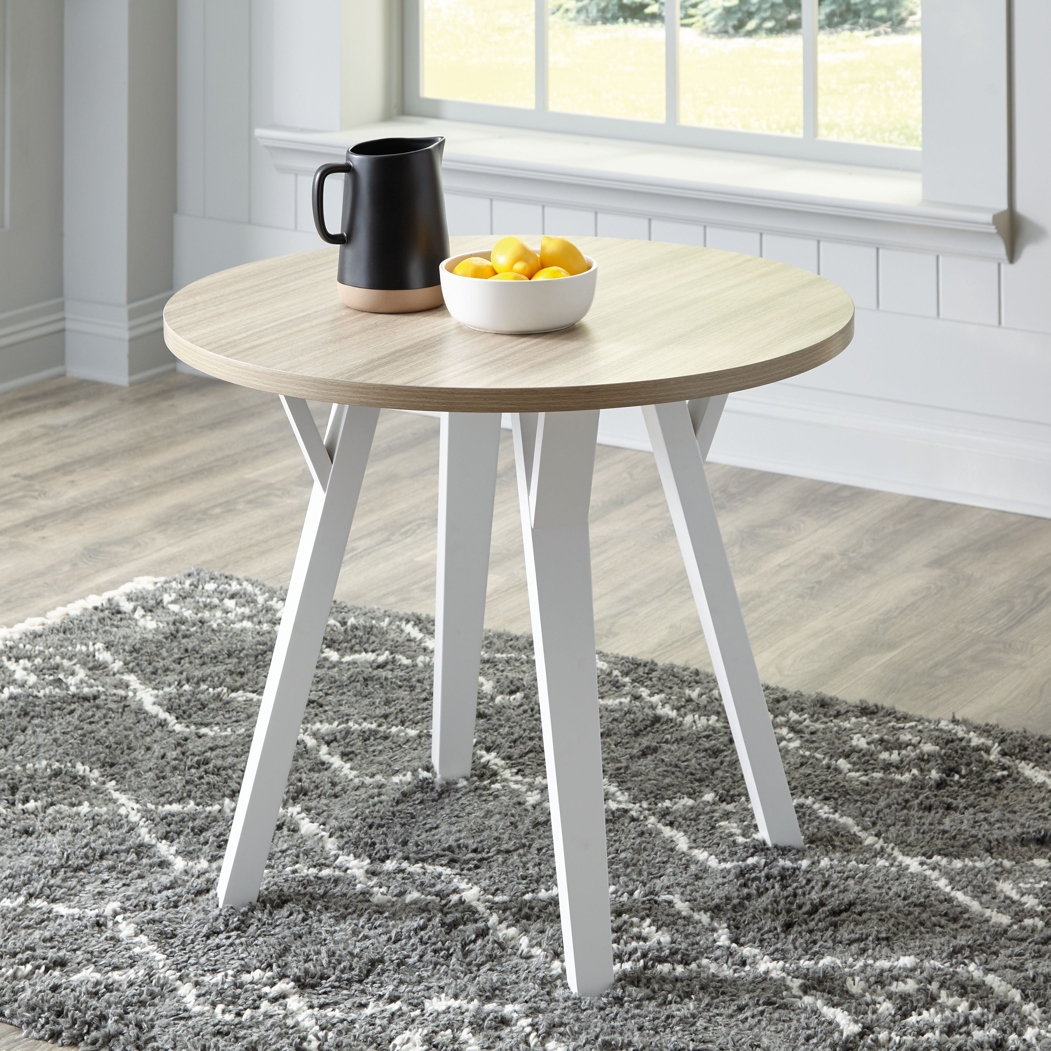 Signature Design by Ashley® Grannen - White - Round Dining Table | Meri Furniture