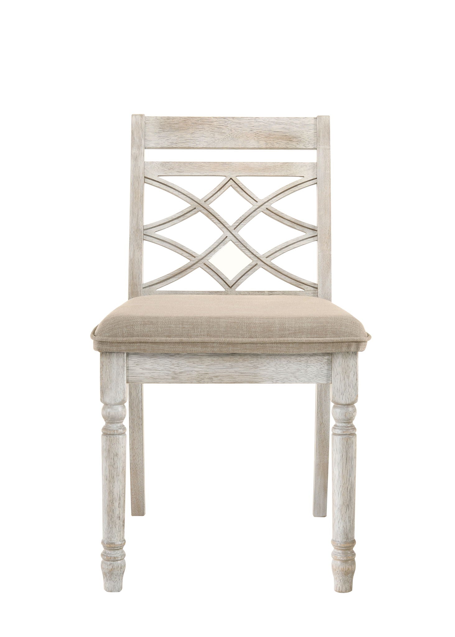 Havanna - Wide Contemporary Fabric Chair With Cushion (Set of 2) - Off White