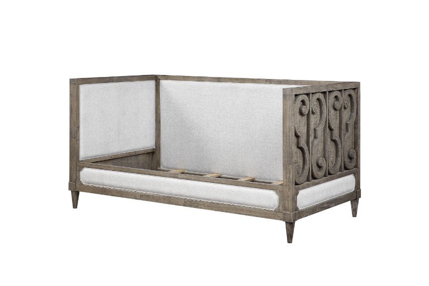 ACME Artesia - Daybed - Tan Fabric & Salvaged Natural Finish | Meri Furniture