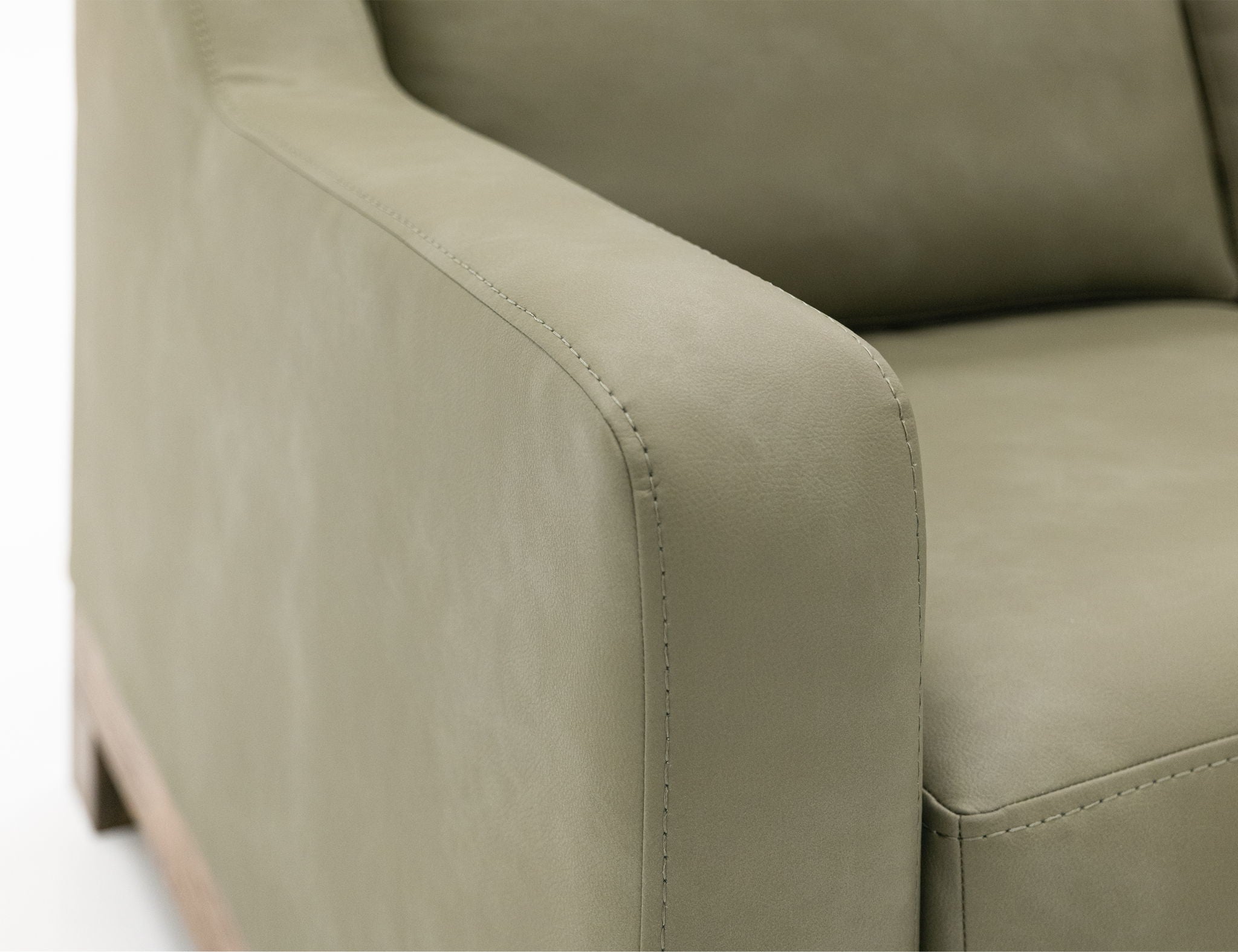 Natural Teca - Sofa - Olive Green