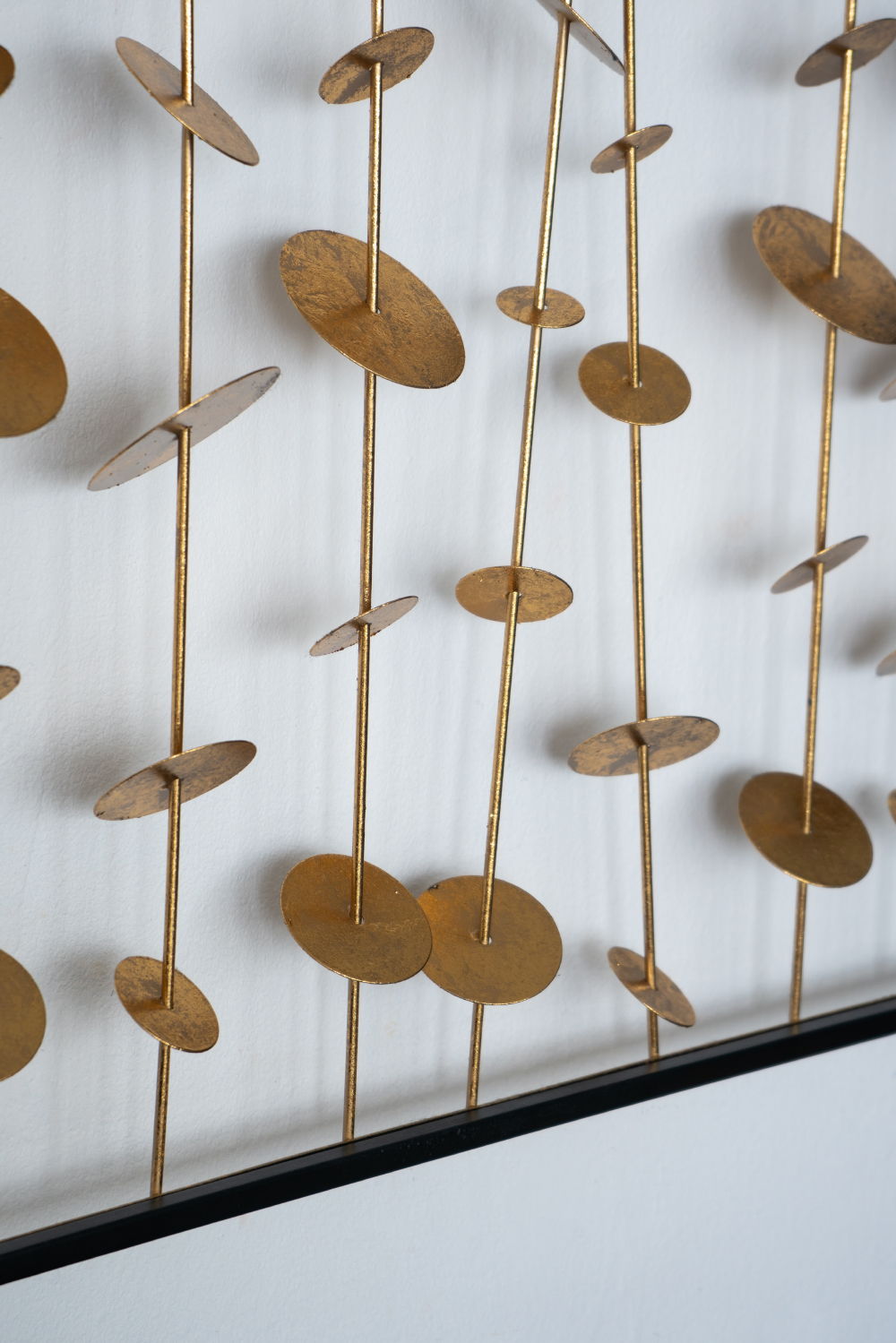 Metal Decorative Wall Art With Frame, Wall Decor For Living Room (Set of 3) - Gold