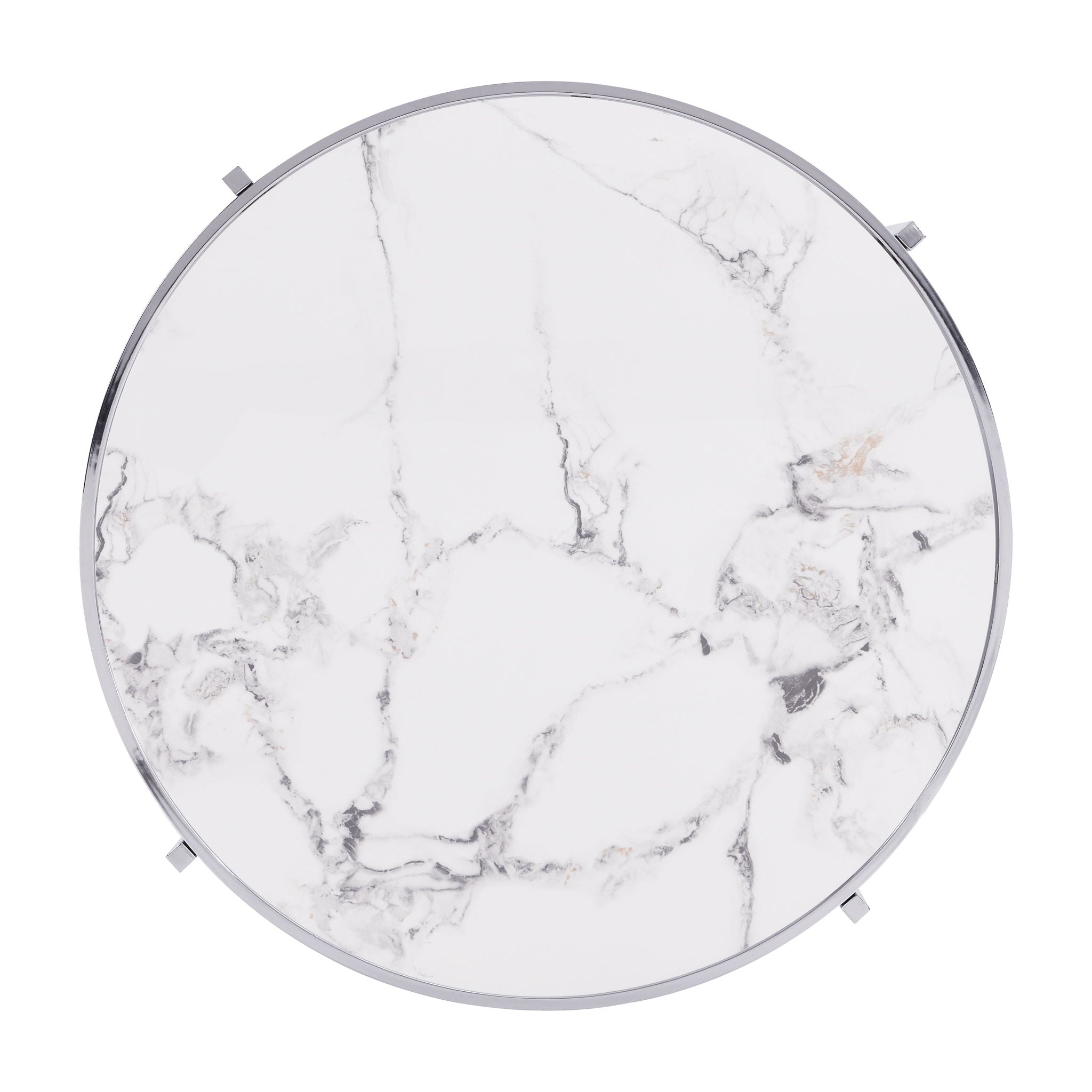 Elegant Round Table With Sintered Stone Top & Sturdy Metal Frame