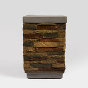 Outdoor Propane Tank Holder Fire Pit Cover Side Table Lightweight Concrete - Sandstone