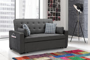 Cody 70"W Modern Gray Fabric Sleeper Sofa with 2 USB Charging Ports and 4 Accent Pillows