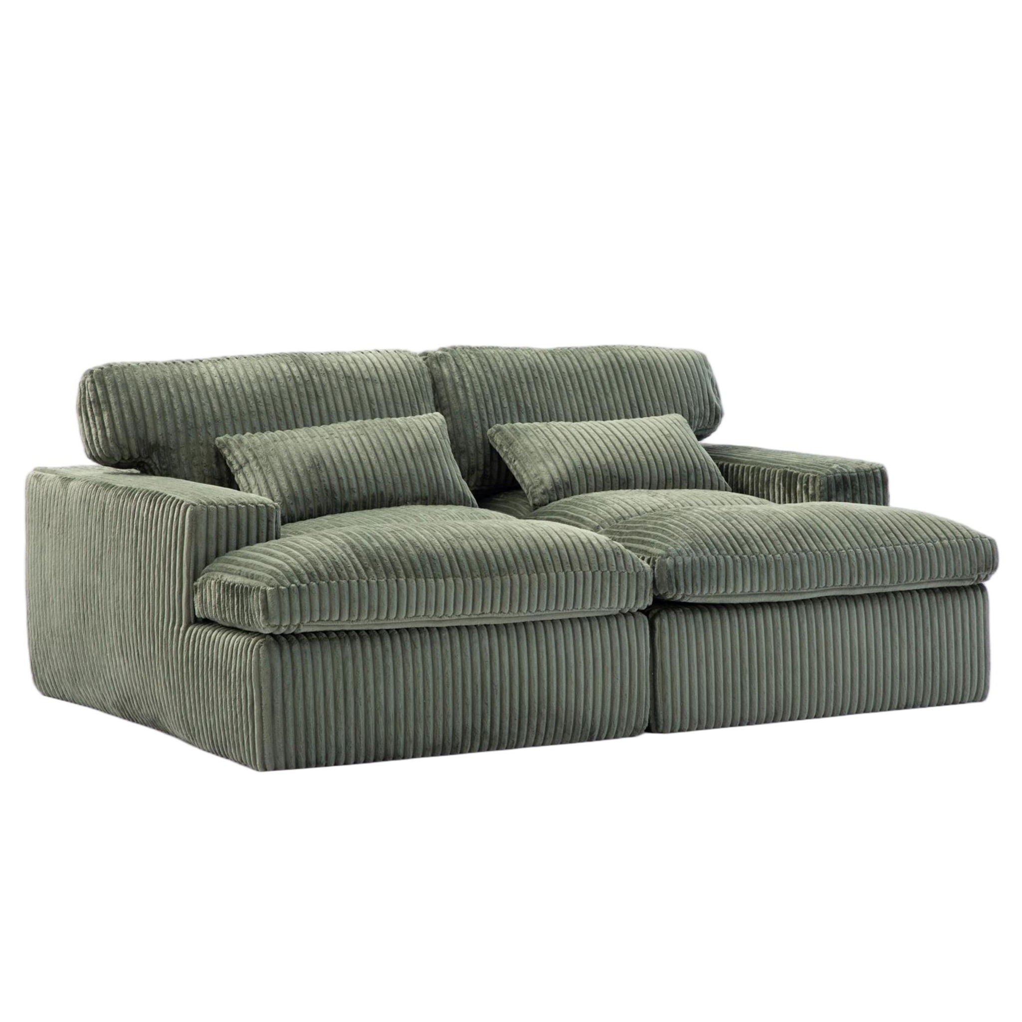 Double Chaise Lounge Chair, Oversized Upholstered Sleeper Cloud Couch