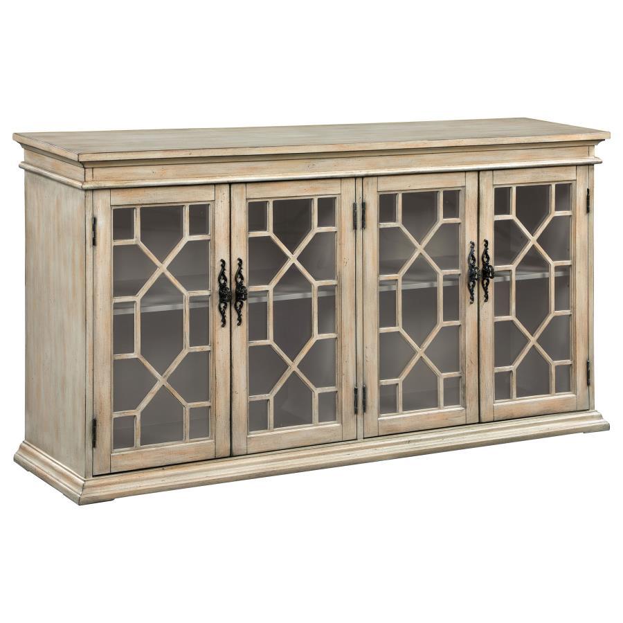 Coaster Fine Furniture Kiara - 4-Door Wood Lattice Storage Accent Cabinet | Meri Furniture